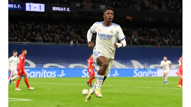 Vinicíus celebrando uno de sus goles con Real Madrid.