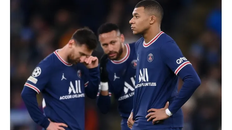 Lionel Messi, Neymar y Kylian Mbappé en un encuentro con PSG.