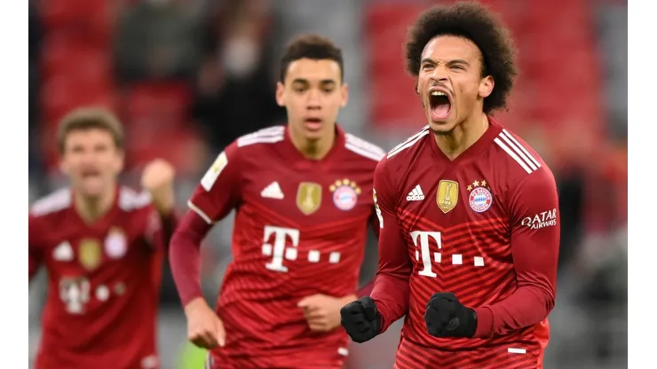 Leroy Sané celebrando un gol con Bayern Munich.
