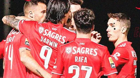 Benfica en festejo de gol.