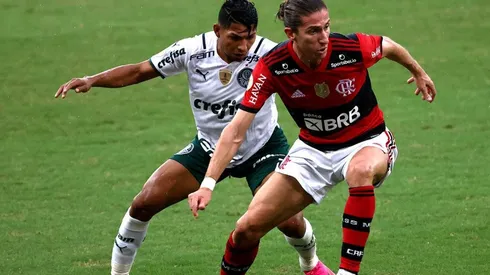 acción de juego entre Palmeiras y Flamengo.