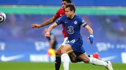 Acción de juego de Chelsea y Manchester United.