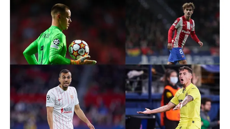 Barcelona, Atlético de Madrid, Villarreal y Sevilla en la UEFA Champions League.
