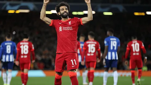 Festejo de gol de Liverpool.