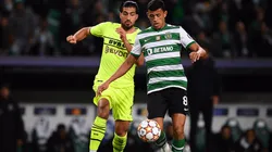 Acción de juego entre Dortmund y Sporting.