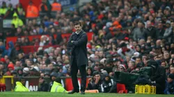 Mauricio Pochettino en Old Trafford, estadio del Manchester United.