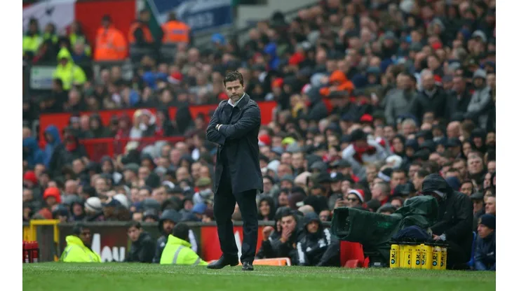 Mauricio Pochettino en Old Trafford, estadio del Manchester United.