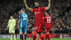 Salah celebra con Liverpool.
