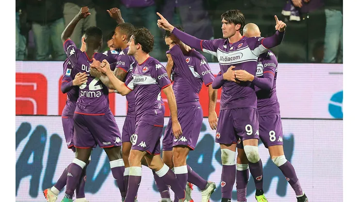 Festejo de gol de Fiorentina.