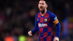 Messi festejando de blaugrana.