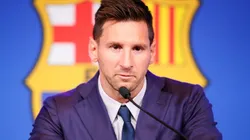 Lionel Messi en su despedida del Barcelona.