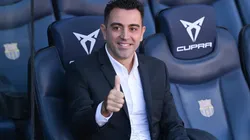 Xavi Hernández, tras su llegada al Camp Nou.