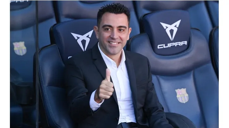 Xavi Hernández, tras su llegada al Camp Nou.
