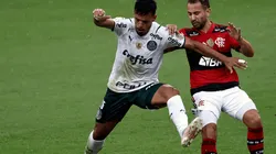Palmeiras y Flamengo en acción.