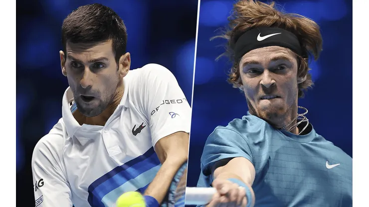 Novak Djokovic vs. Andrey Rublev por el ATP Finals (Foto: Getty Images).