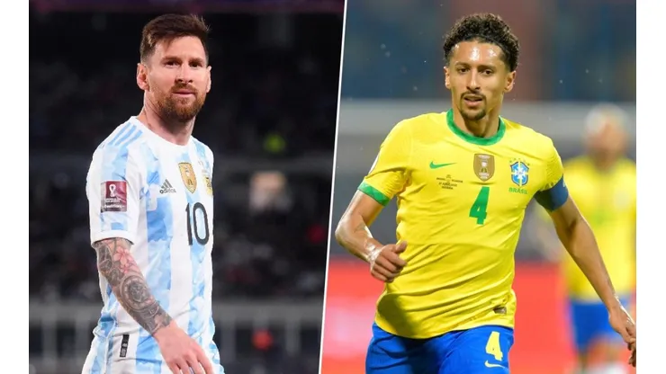 Lionel Messi y Marquinhos.