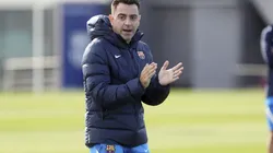Xavi Hernández en un entrenamiento del Barcelona.