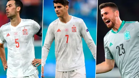 Sergio Busquets, Álvaro Morata y Unai Simón.