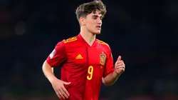 Pablo Gavi en el encuentro ante Suecia anoche.