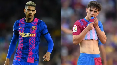 Ronald Araújo y Pablo Gavi, jugadores del Barcelona.