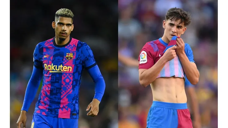 Ronald Araújo y Pablo Gavi, jugadores del Barcelona.