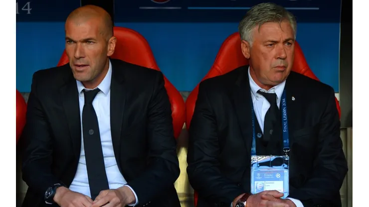 Zinedine Zidane y Carlo Ancelotti en un encuentro con Real Madrid.