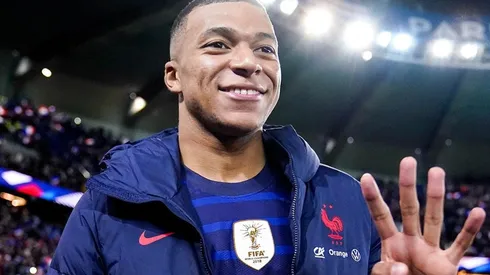 Mbappé en festejo.