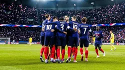 Festejo de gol de Francia.