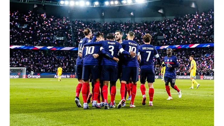 Festejo de gol de Francia.