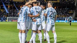 Festejo de gol de Argentina.