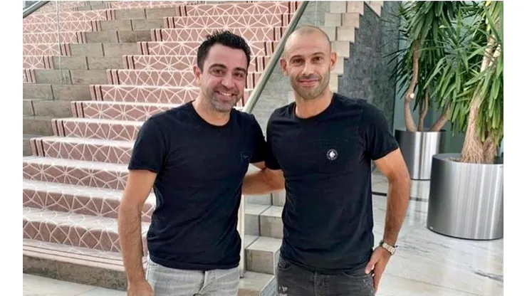 Xavi y Mascherano en un encuentro en Doha.