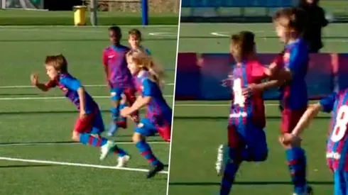 Un pequeño de La Masía hizo una gran jugada, digna del mejor Messi, y ganó el partido.