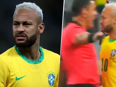 Neymar furioso con el árbitro y se salvó de la amarilla por carearlo