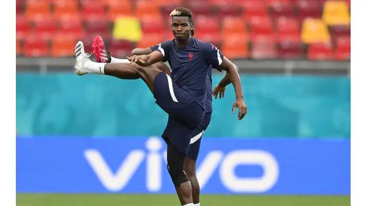 Paul Pogba en el entrenamiento de Francia.