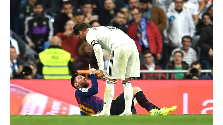 Messi y Ramos como jugadores de Barcelona y Real Madrid.
