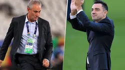 Tite y Xavi, los dos DT's en discusión.