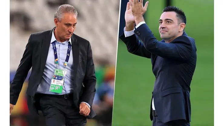 Tite y Xavi, los dos DT's en discusión.