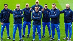 El cuerpo técnico de Xavi Hernández.