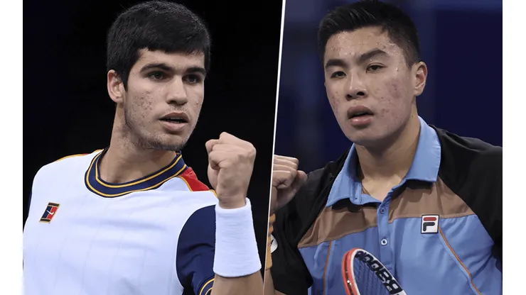 Carlos Alcaraz vs. Brandon Nakashima por el Next Gen ATP Finals. (Fotos: Getty Images).