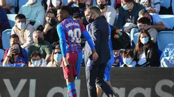 Ansu Fati salió lesionado ante Celta de Vigo.