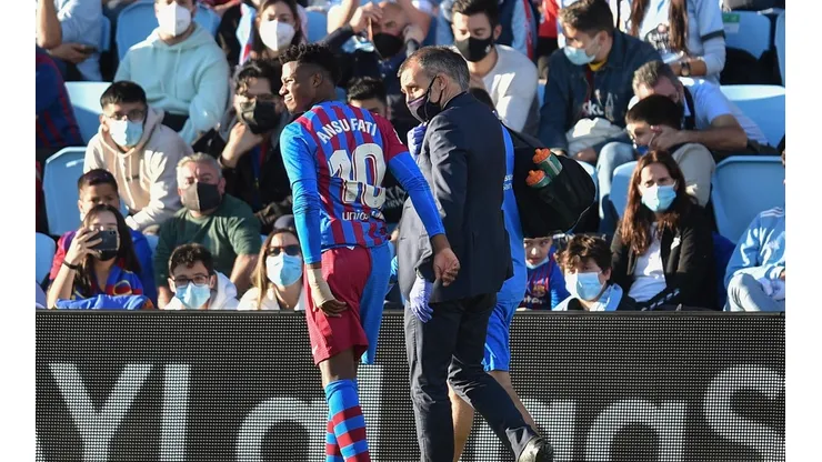 Ansu Fati salió lesionado ante Celta de Vigo.