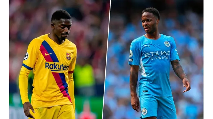 Ousmane Dembélé y Raheem Sterling.