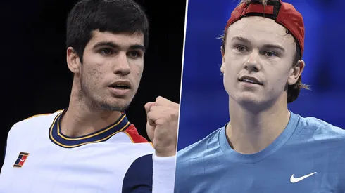 Carlos Alcaraz vs. Holger Rune por el Next Gen ATP Finals. (Fotos: Getty Images).