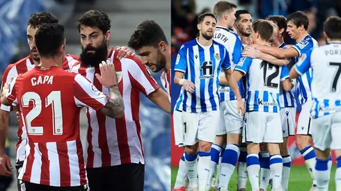 Jugadores del Athletic Bilbao y Real Sociedad.