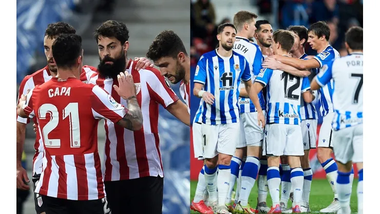 Jugadores del Athletic Bilbao y Real Sociedad.