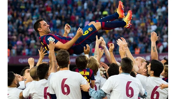 Festejo de Xavi Hernández.