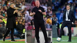 Quique Setién, Ronald Koeman y Ernesto Valverde, ex entrenadores del Barcelona.