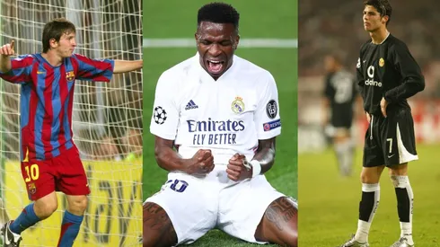 Lionel Messi, Vinicíus y Cristiano Ronaldo en sus primeros partidos de la Champions League.