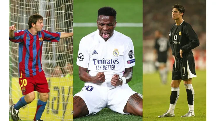 Lionel Messi, Vinicíus y Cristiano Ronaldo en sus primeros partidos de la Champions League.