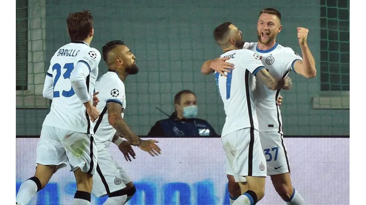 Festejo de gol de Inter.